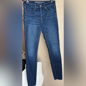 American Eagle Jeggings Womens SZ 6 Next Level Stretch Mid Rise Dark Wash